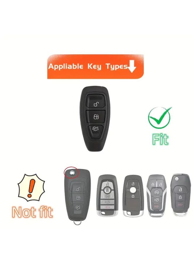 Golden White TPU Key Case Cover For Ford Focus Fiesta Mondeo Fusion Kuga Ecosport - Image 3